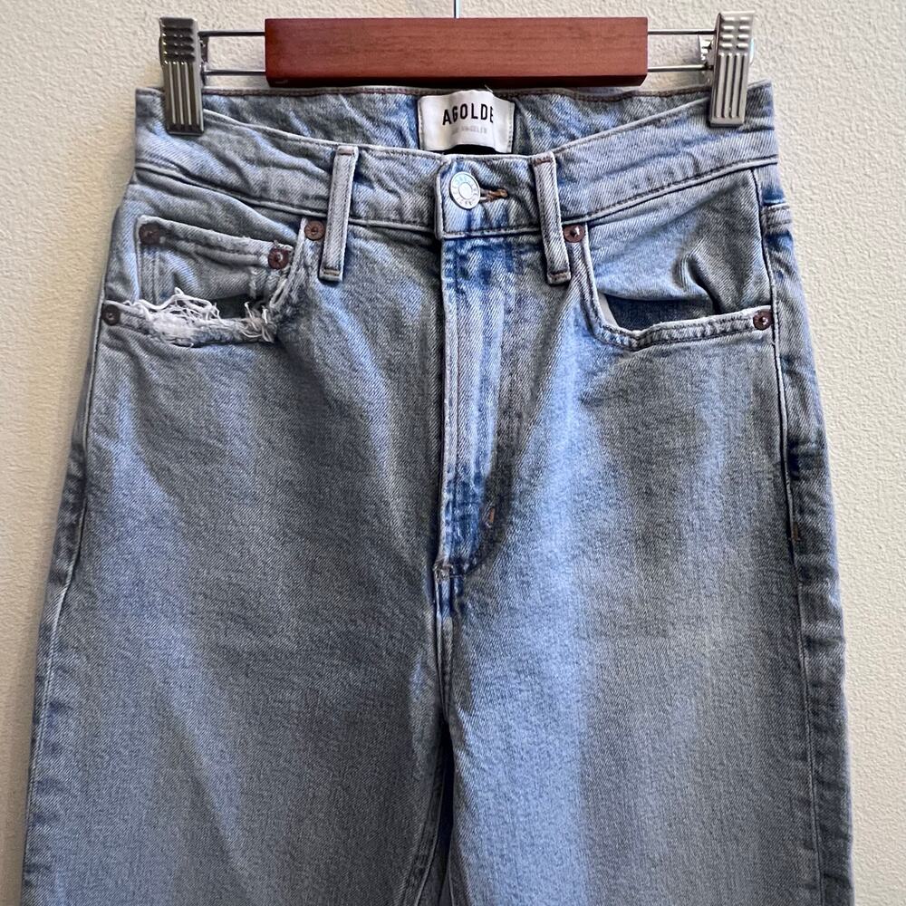 AGOLDE High-Rise Stovepipe Jean Classic Straight Leg Blue Denim Women’s Size 24 - Picture 4 of 10